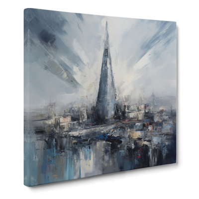 The Shard Gestural Art No.1 - Wrapped Canvas - Framed Print