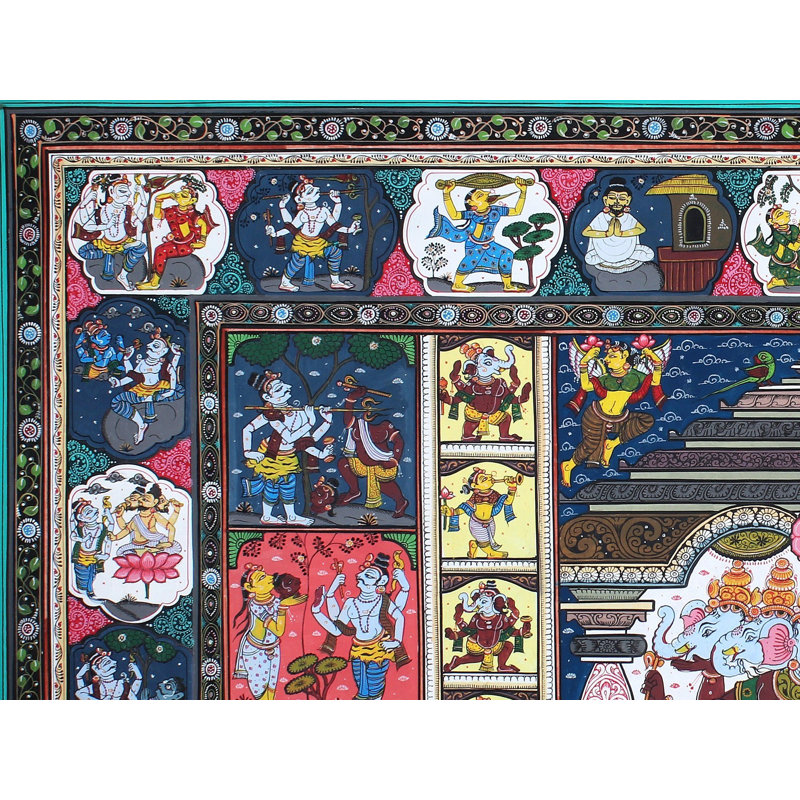 Ganesha Lila | Paata, peinture de l'Orissa