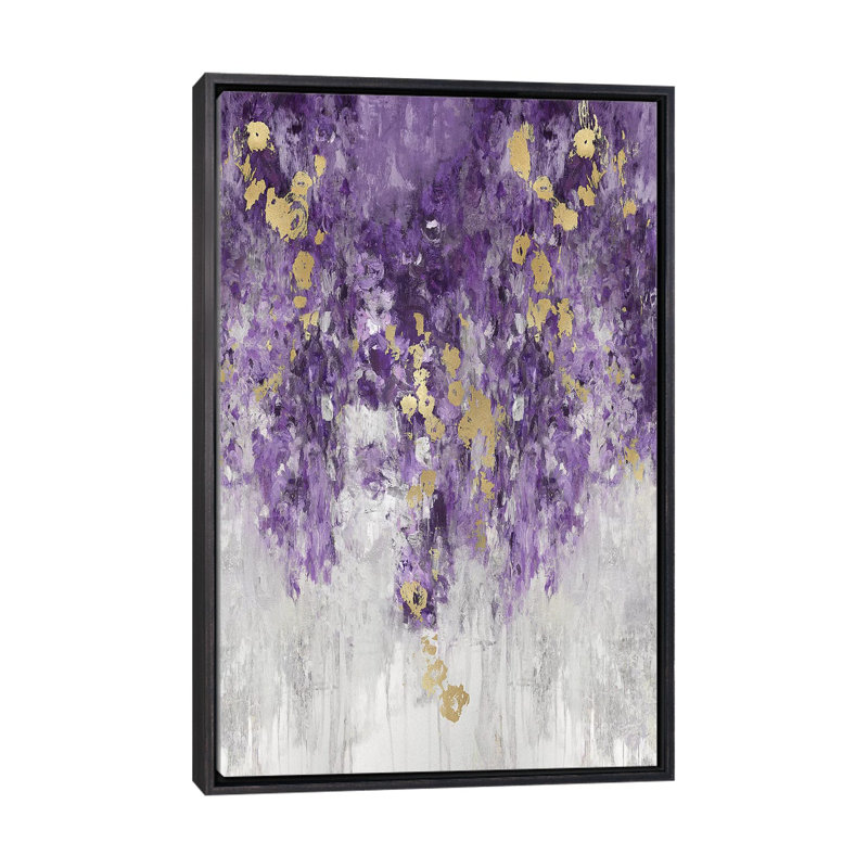 « Cascade Purple » par Nikki Robbins-impression, Encadrement noir décoloré, H 26 po x l 18 po x 1,5 po