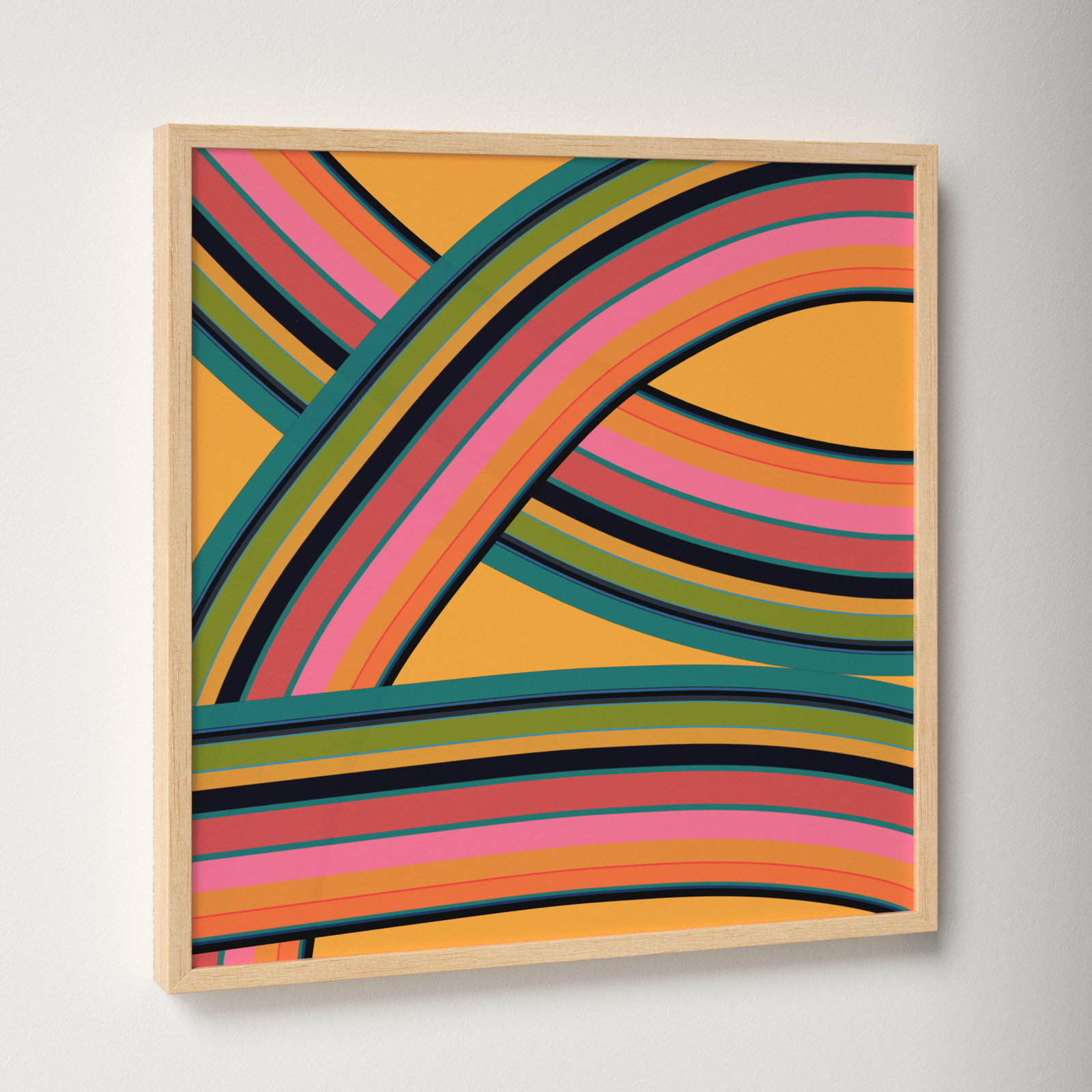 Twist Series I "Fiesta Twist" Print, Brown, 16" H x 16" W x 1.25" D