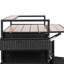 Chariot de barbecue extérieur en osier l 52,8 po avec plateau en bois-404602432