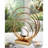 7.08'' H Metal Hoop Tabletop Tealight Holder with Glass Hurricane, Bronze Finish for Christmas Decor