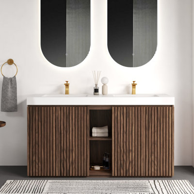Double Bathroom Vanity With Quartz Top Sink