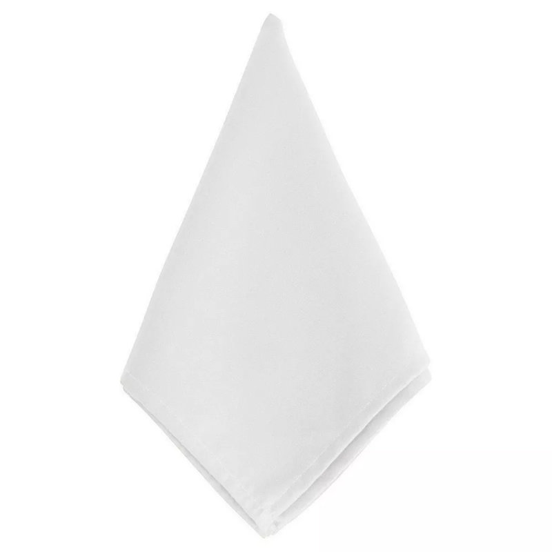 Polyester No Pattern Square Napkin, White