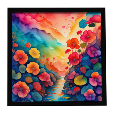 Colorful Begonias Framed Metal Print