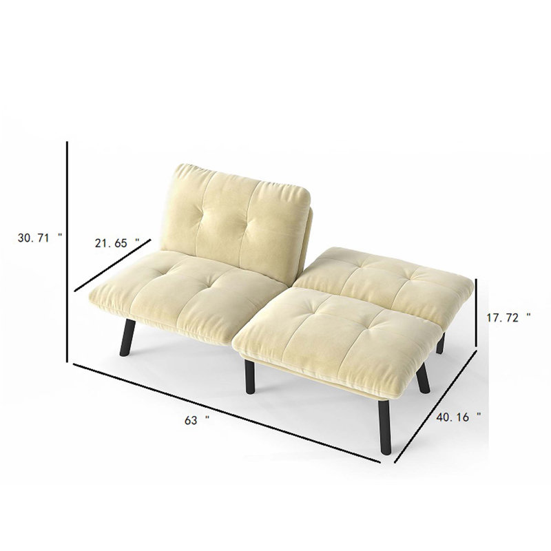 Convertible Folding Modern Sofa Bed, Cream