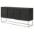 Milvin 4-door Wood Accent Cabinet Walnut and Black