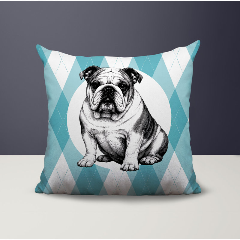Oreiller réversible intérieur / extérieur Bulldog, 20x20, Sarcelle
