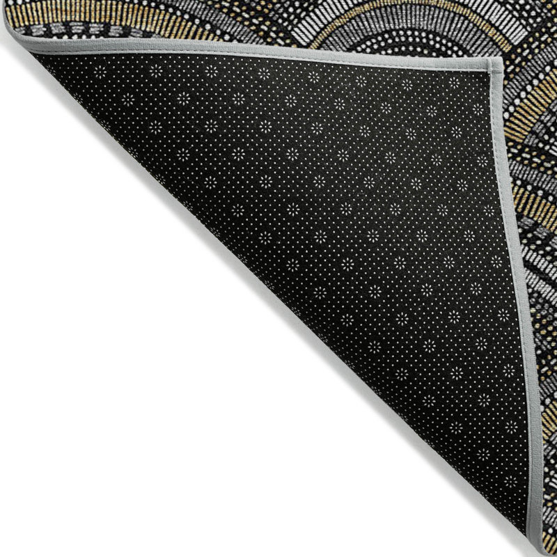 Tapis intérieur / extérieur ivoire lavable 9 pi x 12 pi noir