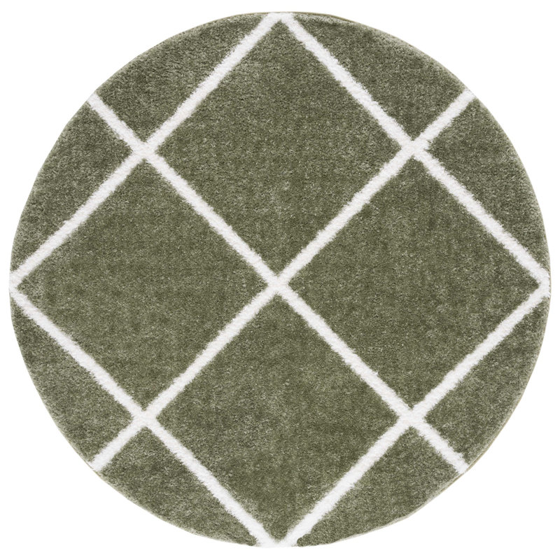 Tahoe Shag Performance Geometric Rug, Round 6'7"