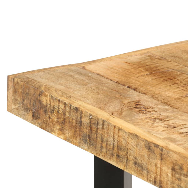 Sean Solid Wood Top Metal Base Dining Table, H107 x L150 x W70cm