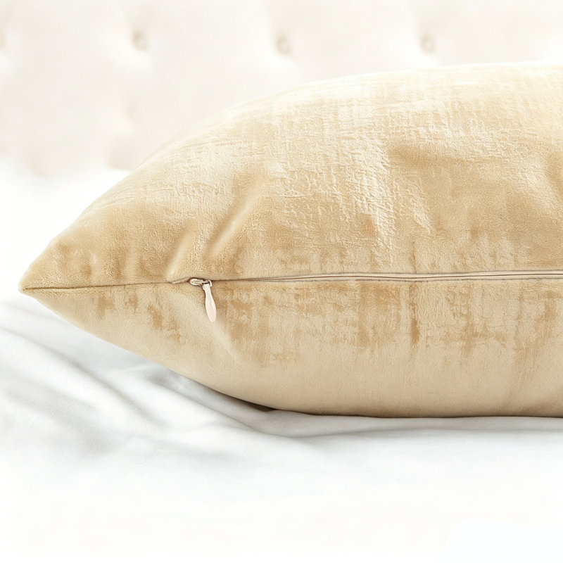 Textured Velvet Euro Reversible Pillow Cover, Almond Buff