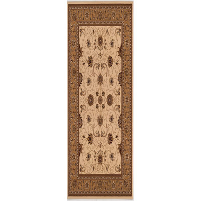 Tapis de couloir oriental beige et brun 11 pi