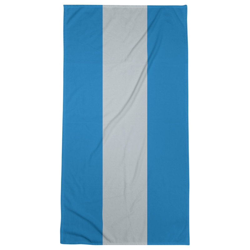Cotton Blend Lightweight Bath Towel, Blue/Silver/Blue