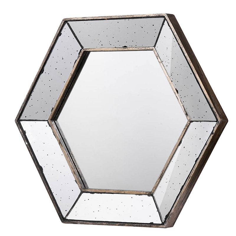 Miroir mural traditionnel 21 po x 18 po Hexagon