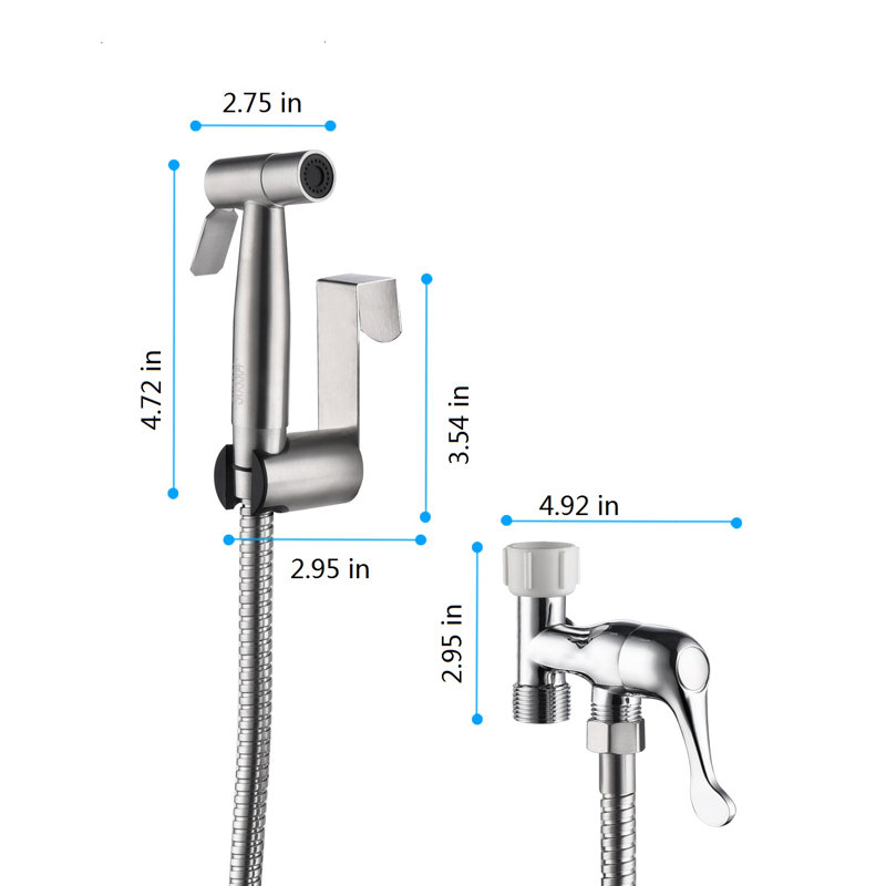 Bidet à main, Nickel brossé