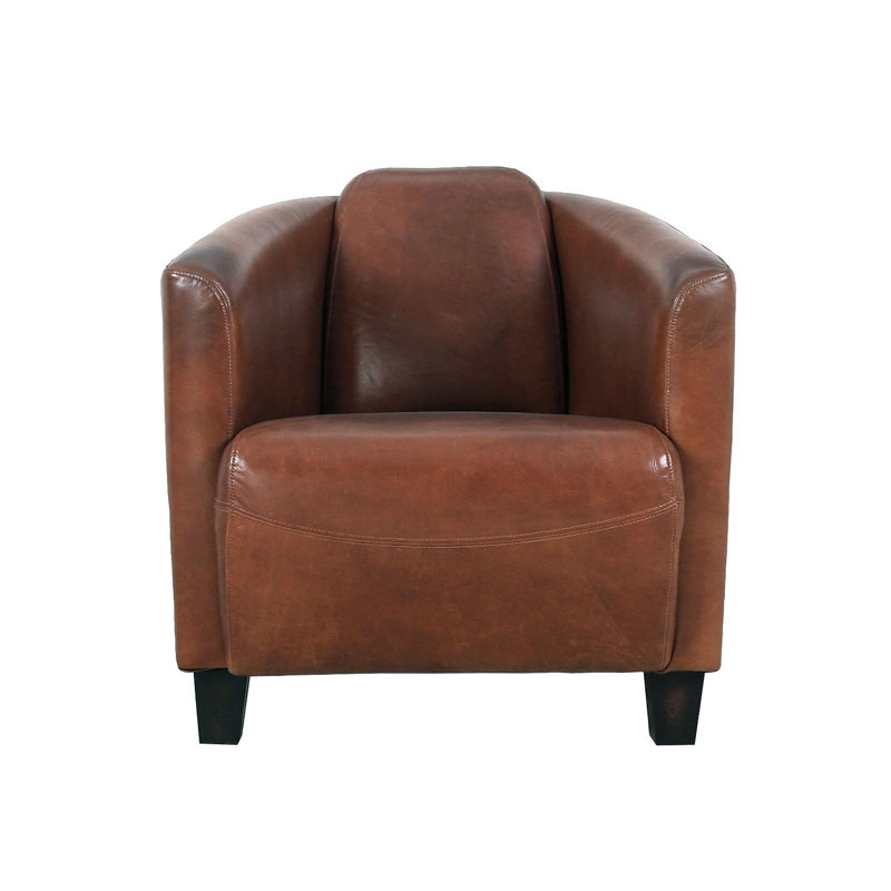 Fauteuil demi-tonneau en cuir Vicenza