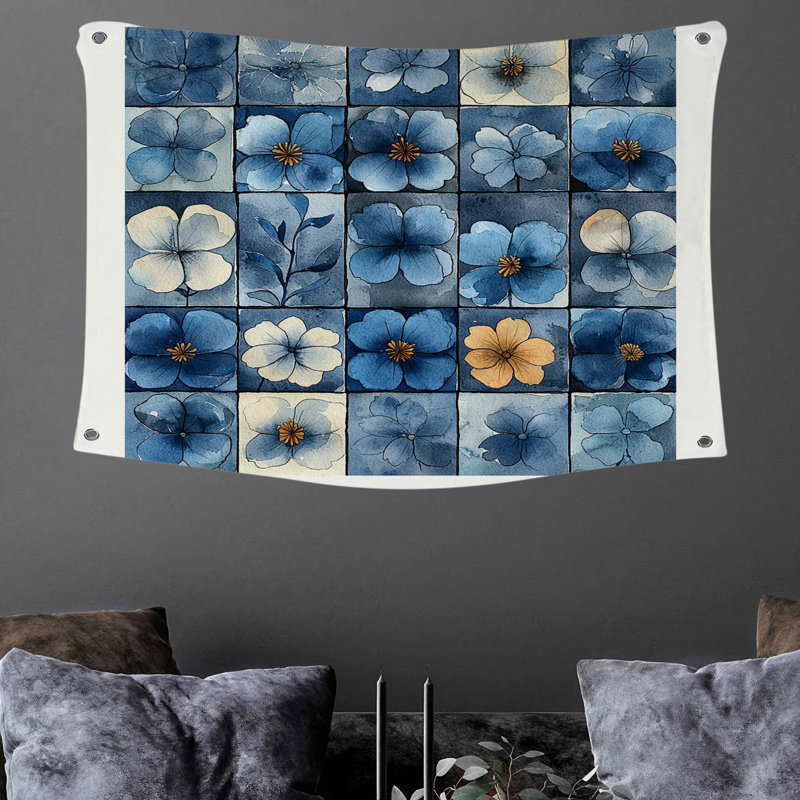 Tapisserie murale fleurs - décoration murale florale, H 50 po x l 60 po