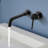 Topcraft Single Handle Wall Mounted Single Handle Bathroom Faucet，Matte Black-115607285