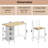 Industrial Style 3 Pieces Counter Height Dining Table Set With Storage Shelves, 41.3’’L Rectangular Dining Table With 2 Dining Chairs For Compact Kitchen Or Dining Room-666854242-666854240