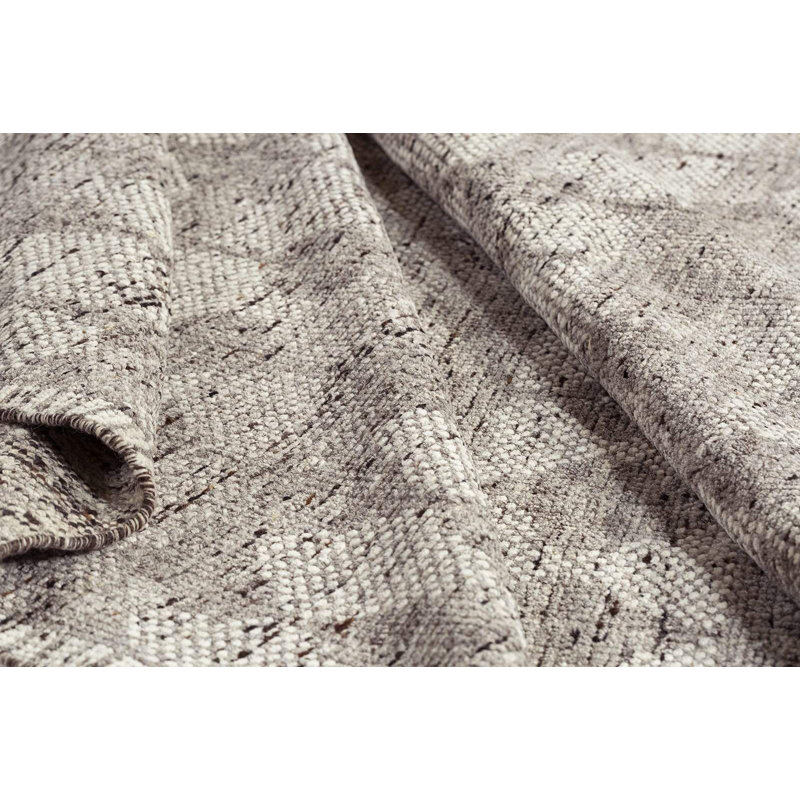 Hearthstone Hand Knotted Wool Area Rug in Brown/Gray, Rectangle 6' x 9'