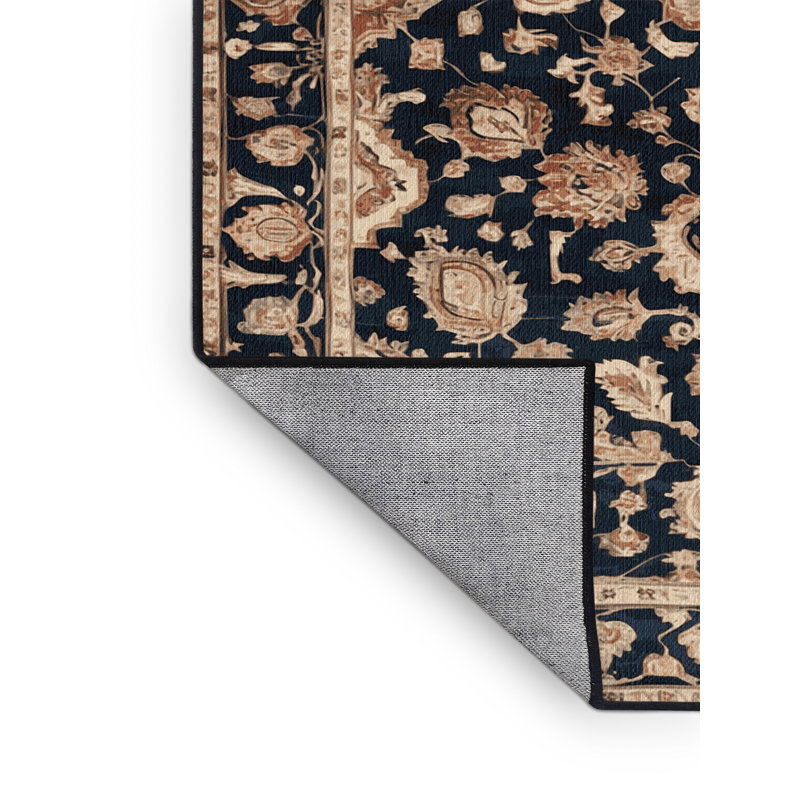 Tapis persan gris lavable à la machine, Carré 7 pi