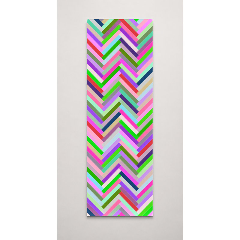 Art mural multicolore à chevrons, L 16 po x H 48 po