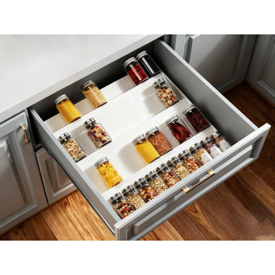 Metal Spice Drawer Organizer, 4-Tier Spice Rack for Cabinet