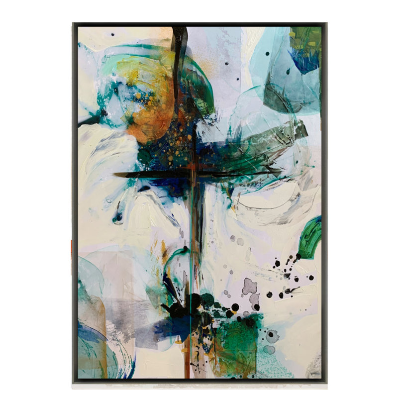 Velora Single Picture Frame Painting on Wood, 180 cm H x 94 cm W, Silver