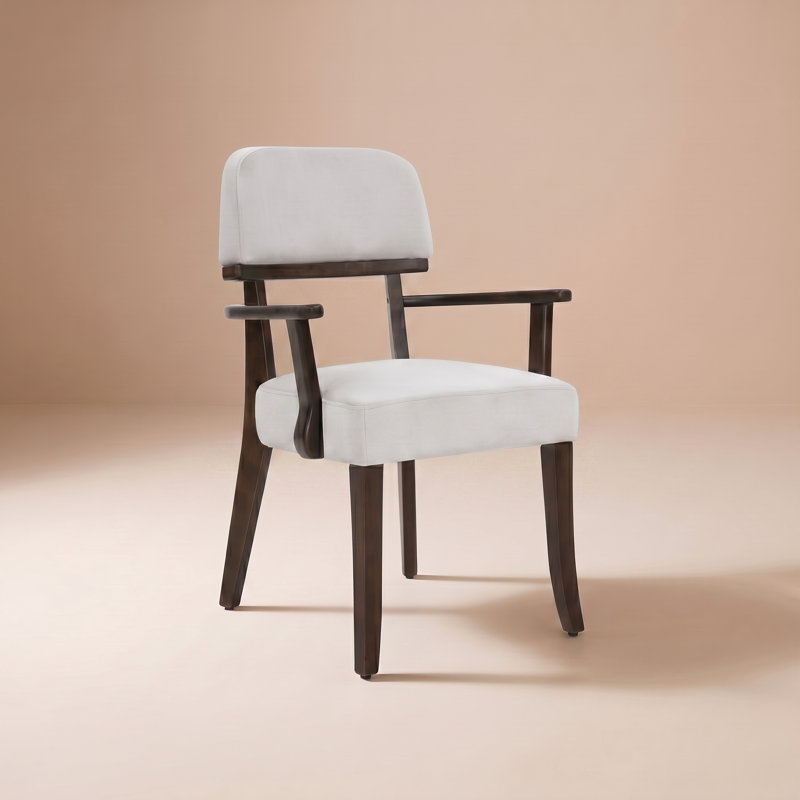 Chaises de salle à manger rembourrées modernes avec pieds en bois massif , Velours bleu clair