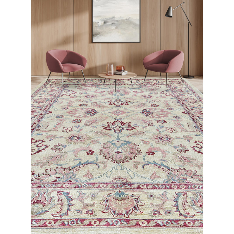 Hand-Knotted High-Quality Beige Area Rug