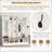 Wide Design Hall Tree with Storage Bench, Minimalist Shoe Cabinet with Cube Storage & Shelves, Multifunctional Coat Rack with 8 Hooks-1099184937