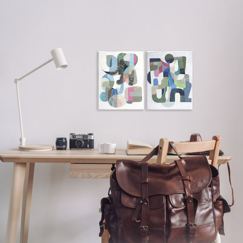 Plaque murale rétro Pastel Geometrics, design par Coco Good