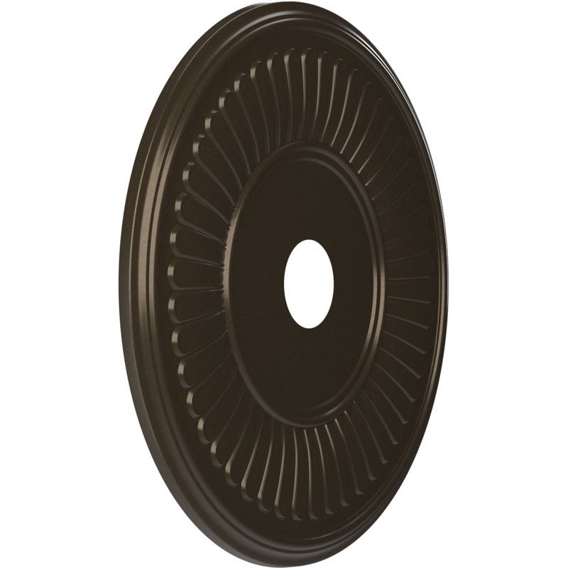 Médaillon de plafond Berkshire en PVC thermoformé, H 22 po x l 22 po x P 1 po, Bronze métallique foncé