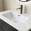 Meuble-lavabo flottant 30 po noir et noyer, lavabo intégré en céramique avec trop-plein et 3 trous de robinet, rangement spacieux pour les salles de bain modernes-129767594-129767598