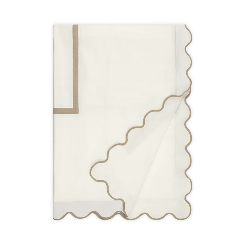 Portofino Standard Cotton Duvet Cover, California King Duvet Cover, Ivory/Oyster/Candlelight