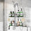 Serviteur de douche suspendu en acier inoxydable pour pommes de douche à main, support de rangement de salle de bain extra-long à hauteur réglable avec crochets, porte-savon