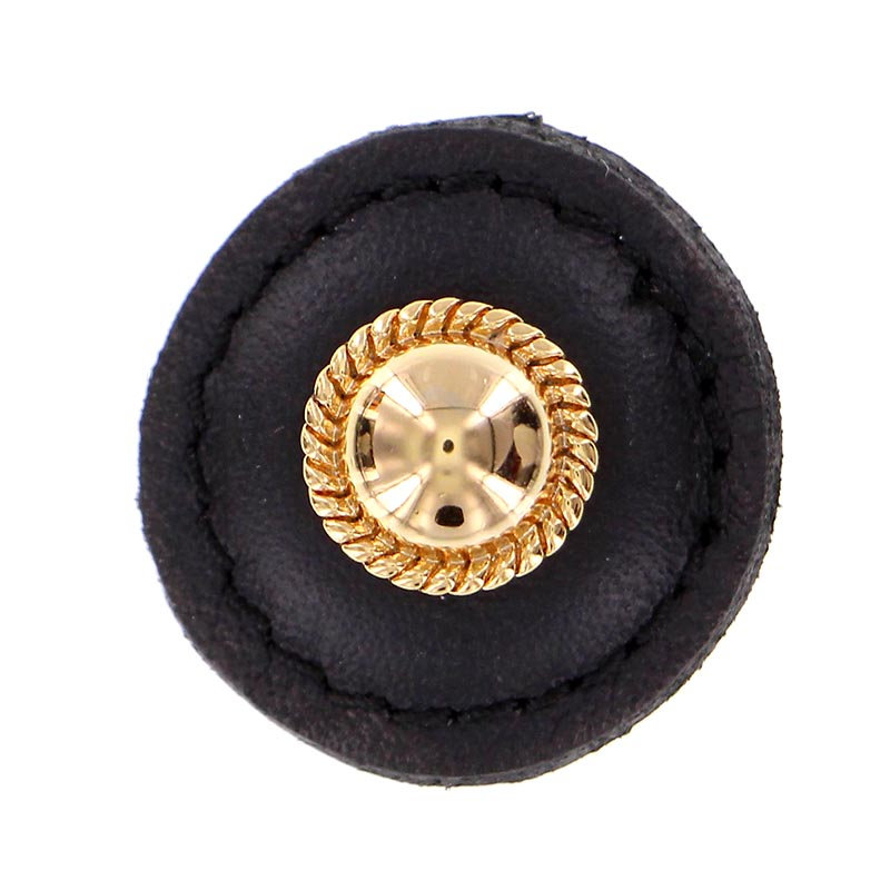 Equestre Mushroom Knob, Black, Polished Gold