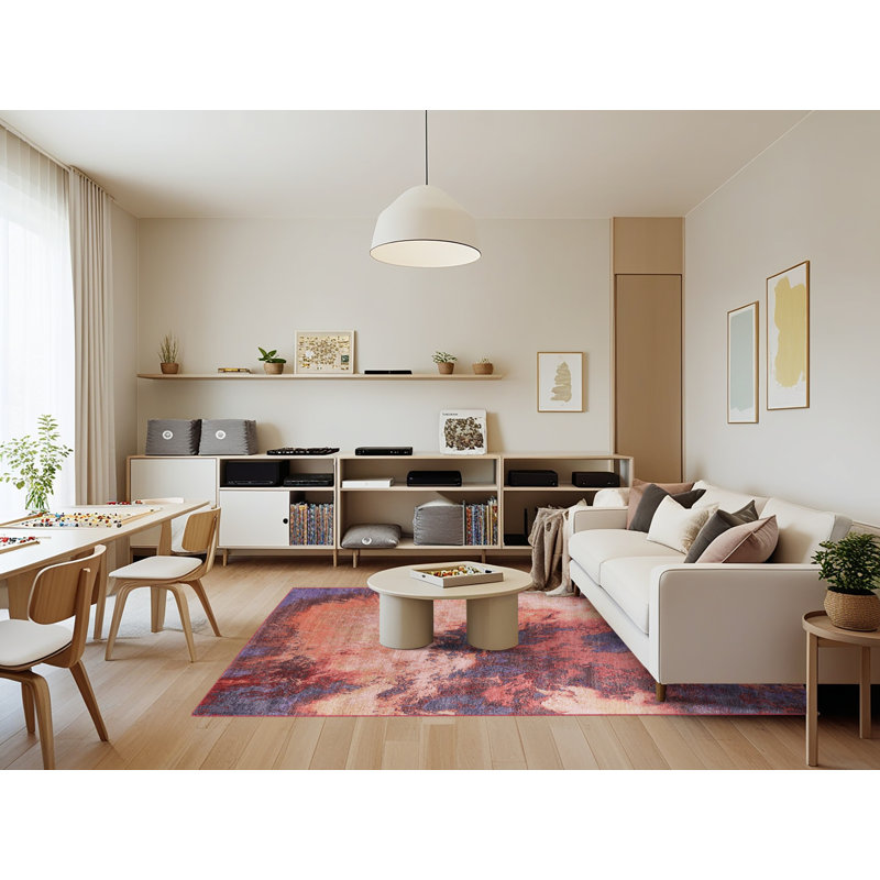 Abstract Indoor Rug, Rectangle 7' x 9'