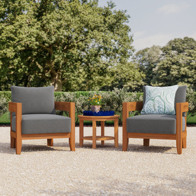 Keaton 3-Piece Teak Outdoor Seating Group With Cushions