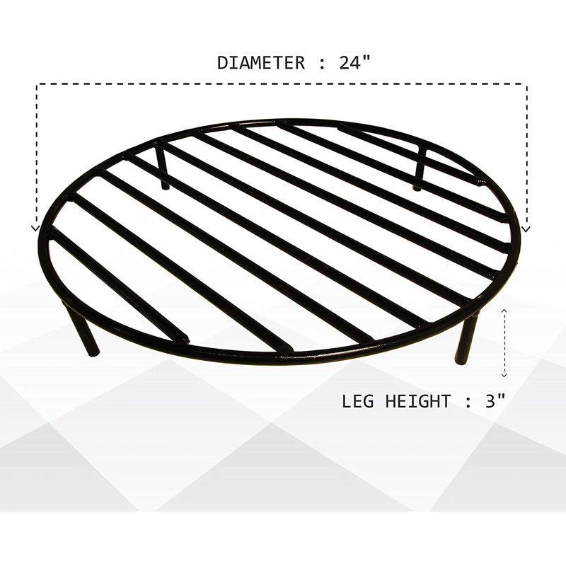 24'' Round Steel Fire Pit Log Grate