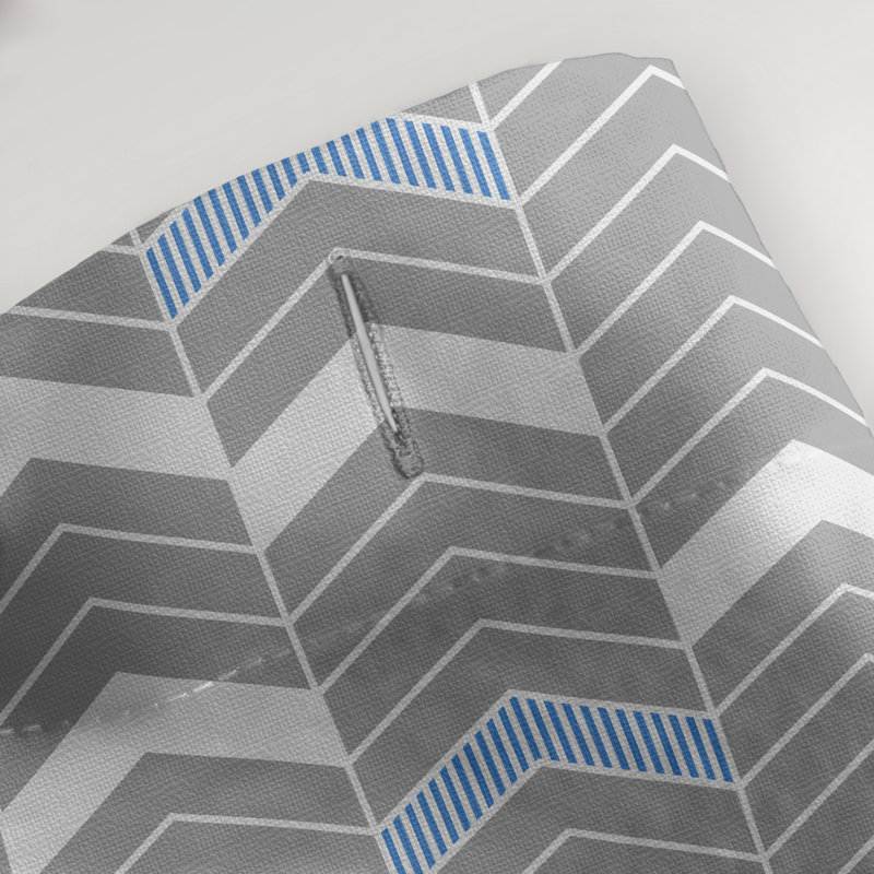 Rideau de douche simple à chevrons, Bleu