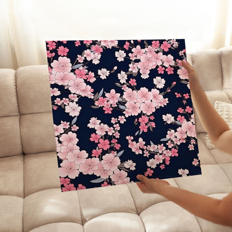 Floral, fleurs de cerisier sakura, reproduction d'art asiatique non encadrée, H 10 po x l 10 po