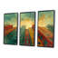 Vert, rouge, urbain, rétro, gratte-ciel II, ensemble d'art mural gratte-ciel-964011691-964011683