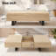 Table basse à plateau coulissant avec rangement caché, plateau de table en bois extensible, table basse moderne Mid-Century avec compartiment de rangement pour le salon-149623482