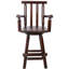 Tabouret de bar rustique - fabrication en bois de sapin, chaise avec repose-pieds, accoudoir large, tabouret de cuisine rustique, chaise de bistro haute pour salle à manger, restaurant, pub, couleur 4 pieds