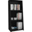 Grande bibliothèque à trois tablettes de 47 po de couleur noire Andrei - idéale pour organiser vos livres et vos objets de présentation