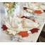 Ensemble de 4 napperons blancs Dec Decode avec broderie européenne pour table de salle à manger élégante et décoration de Noël