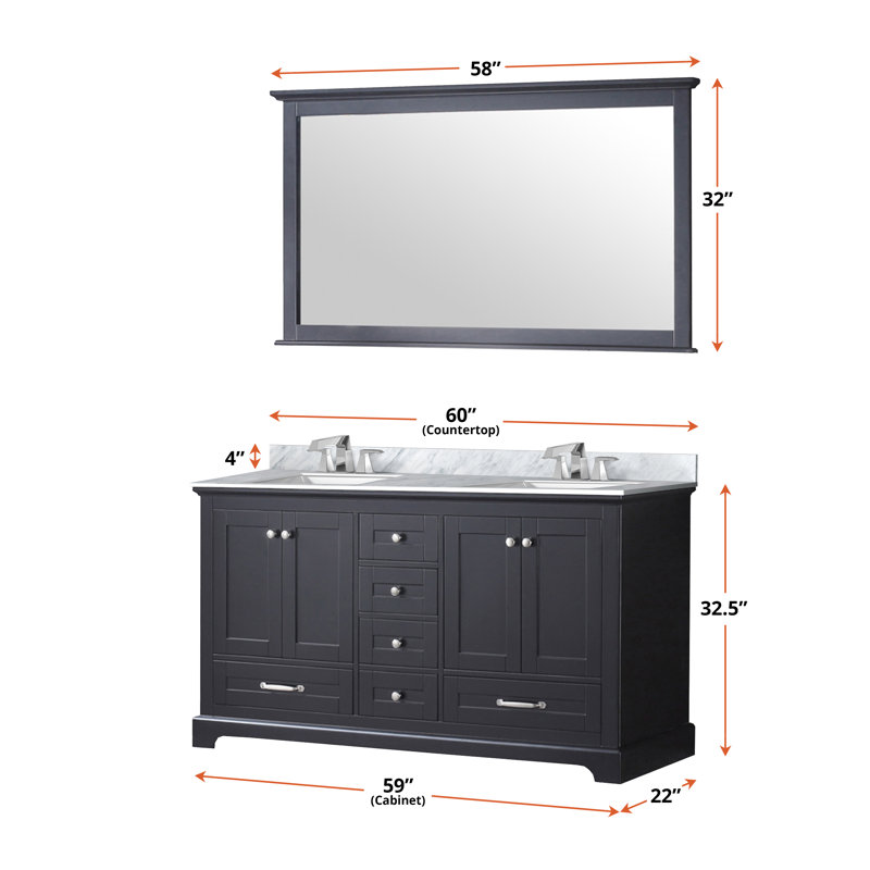 Dukes 60" Espresso Double Freestanding Bath Vanity