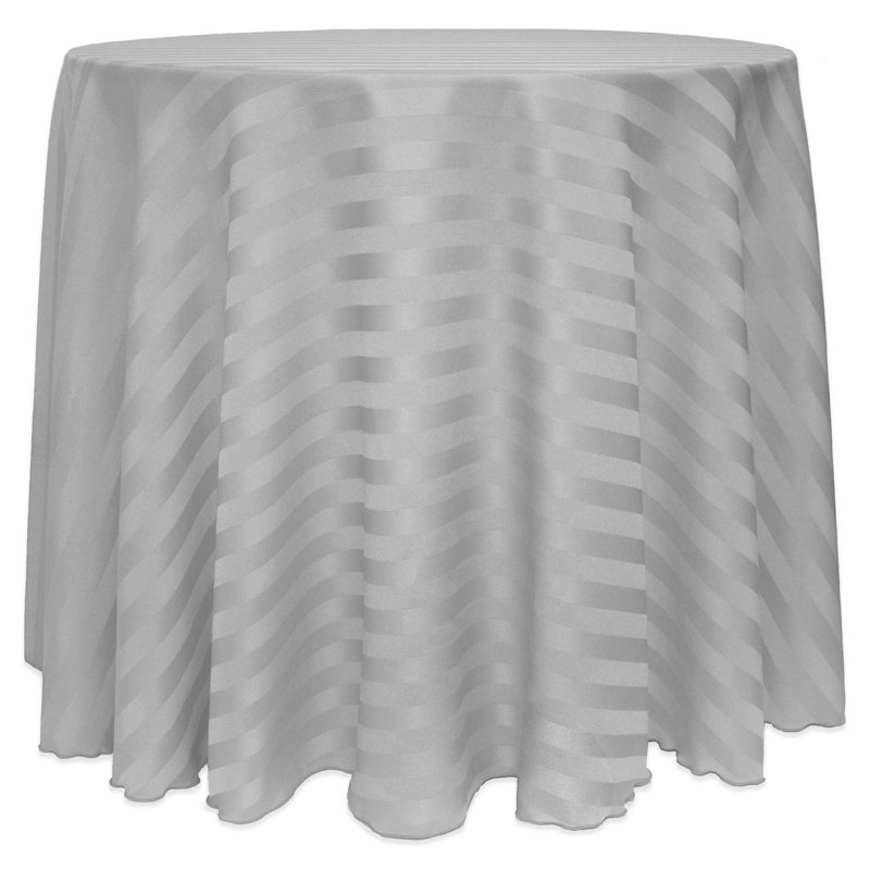 Ultimate Textile Satin Stripe Rectangular Tablecloth, Gray, 1, 120" x 120"